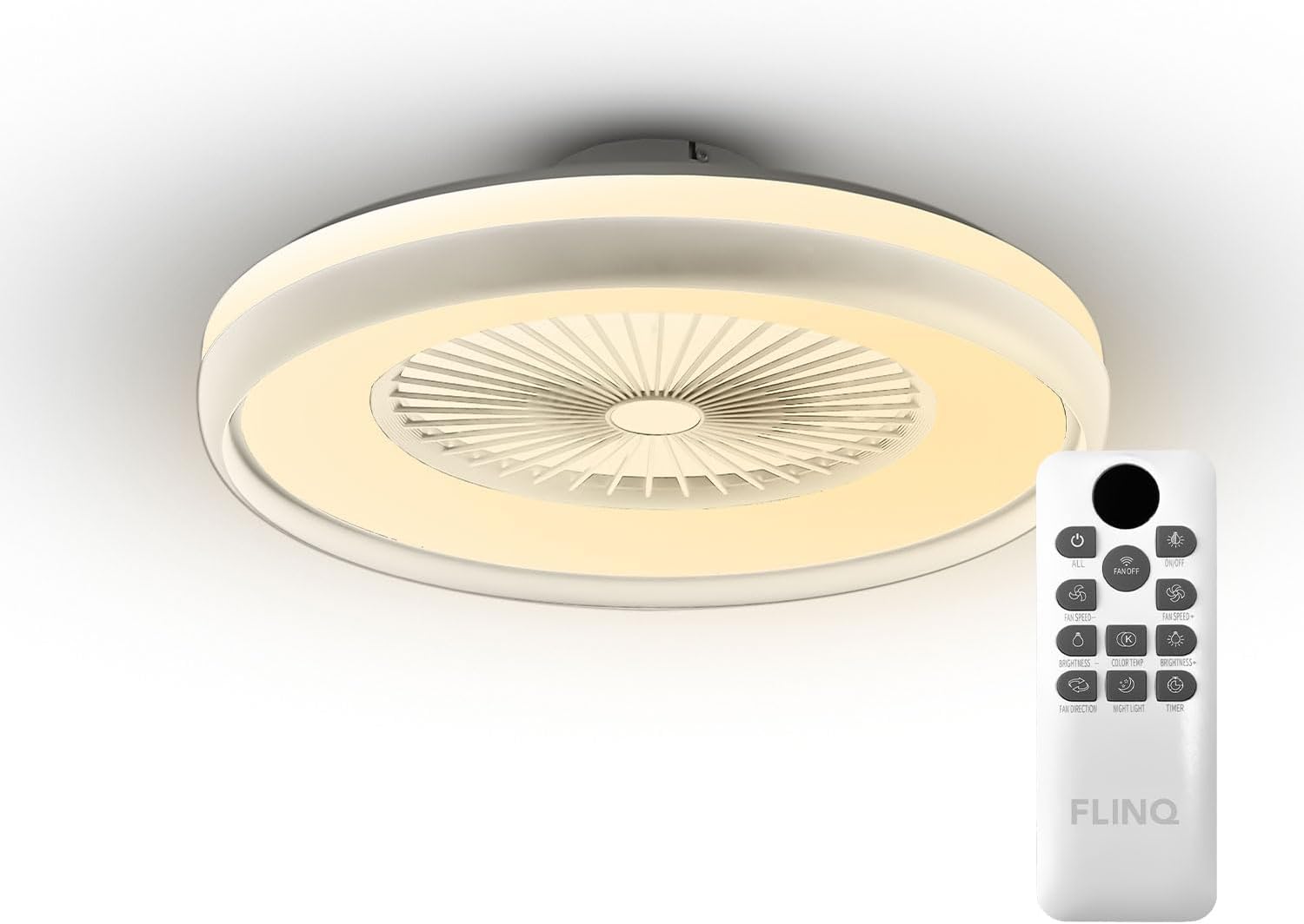 FlinQ LumiFan Deckenventilator mit Beleuchtung