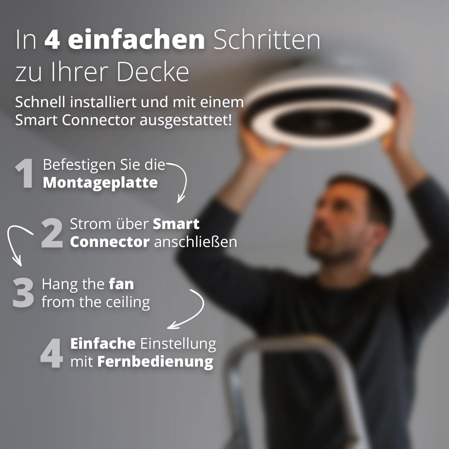 FlinQ LumiFan Deckenventilator mit Beleuchtung - Image 6