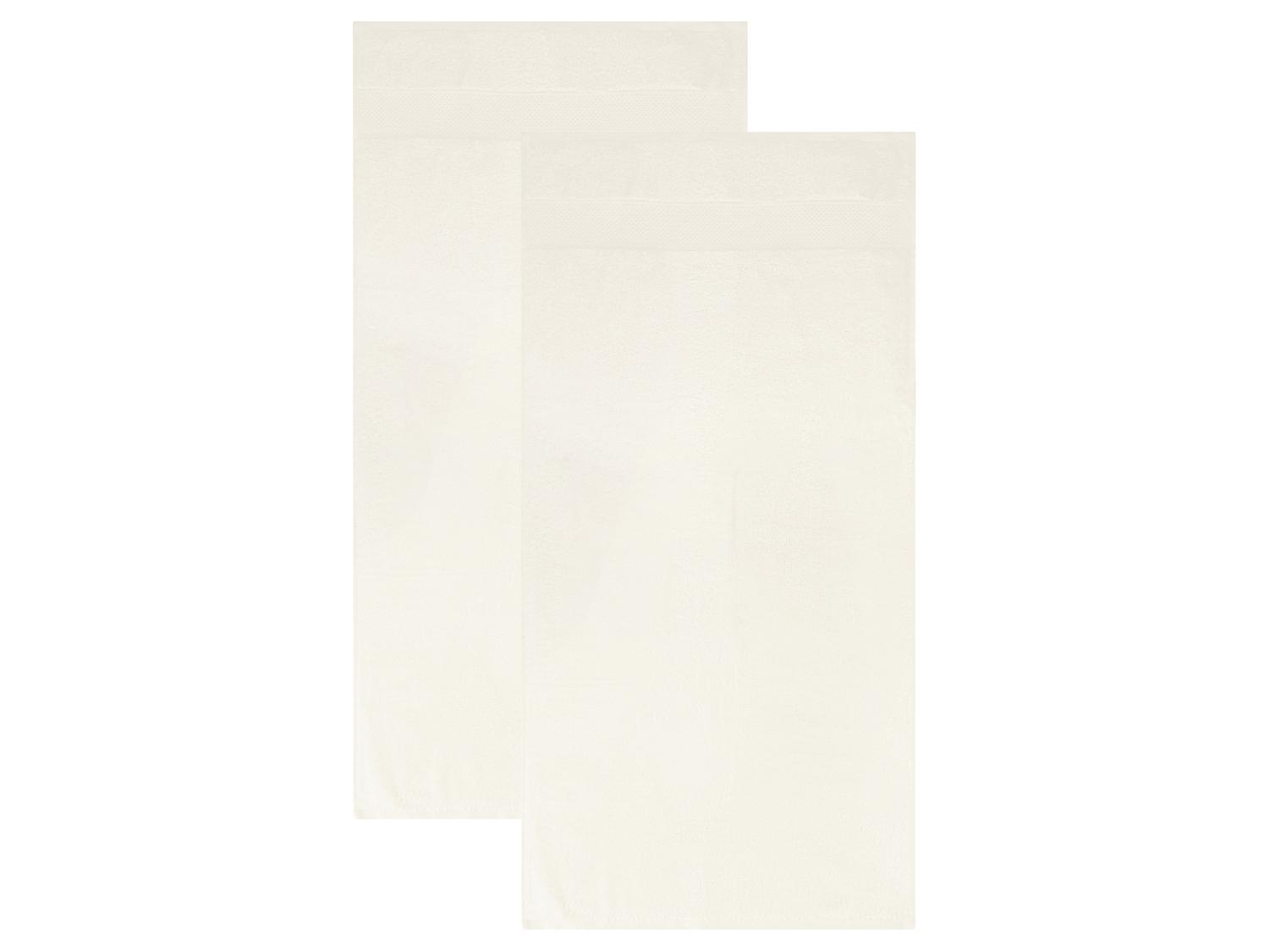 LIVARNO Set van 2 bamboe handdoeken 50 x 100 cm