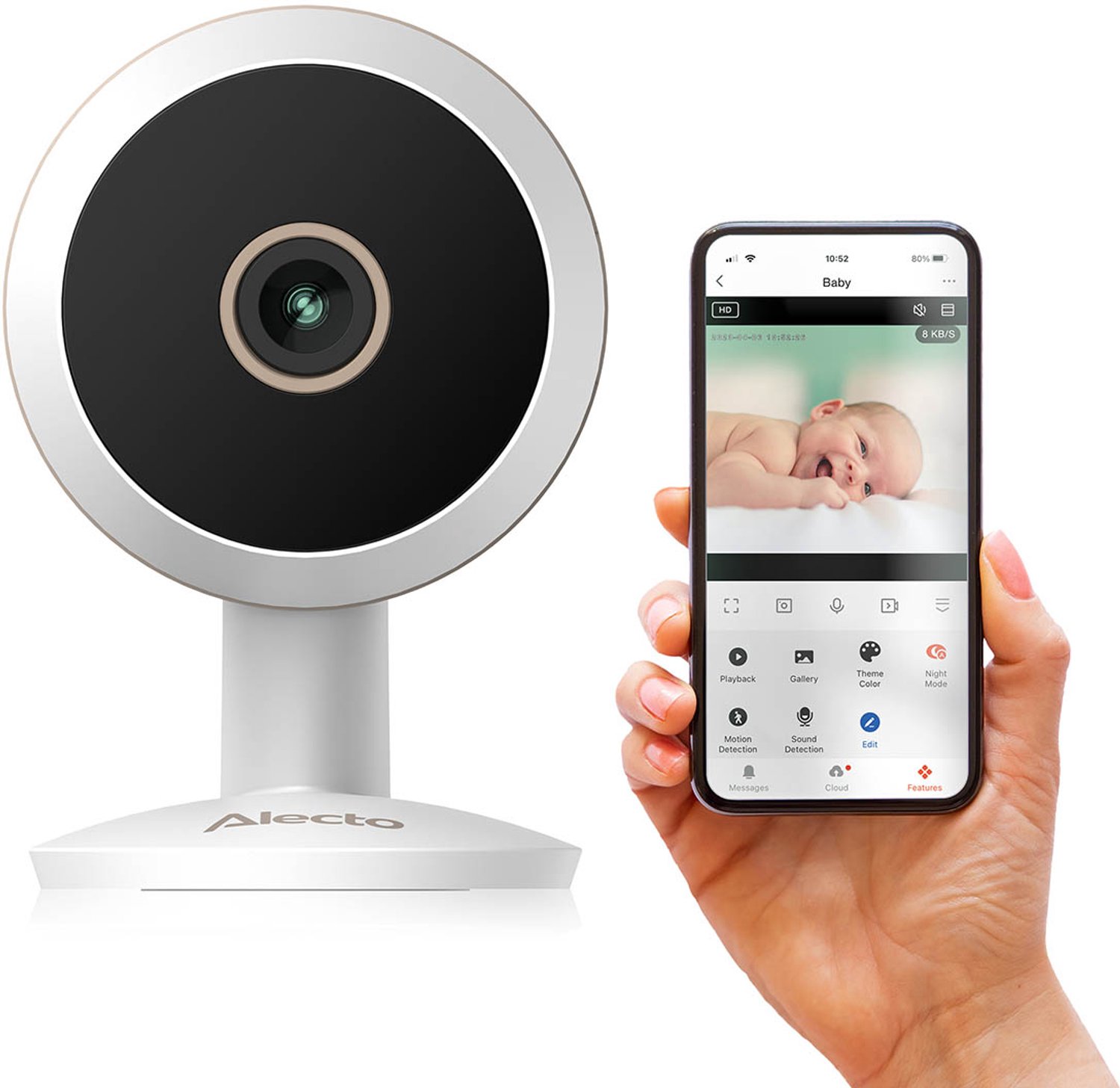 Alecto SMARTBABY8 Wifi Babyfoon met Camera